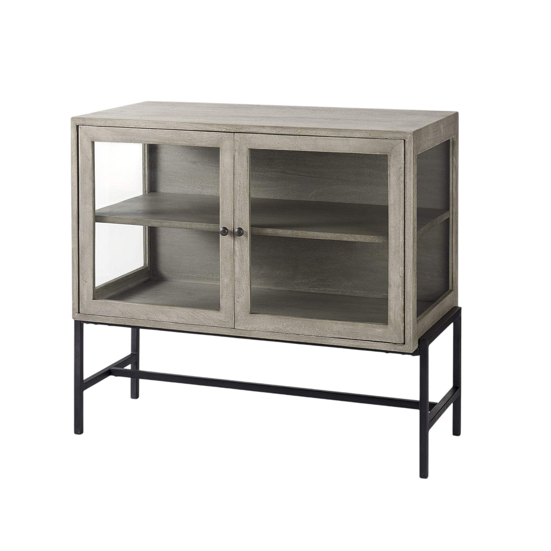 Rustic Dark Gray Two Door Shadowbox Cabinet - Homeroots - Flyclothing LLC