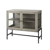 Rustic Dark Gray Two Door Shadowbox Cabinet - Homeroots