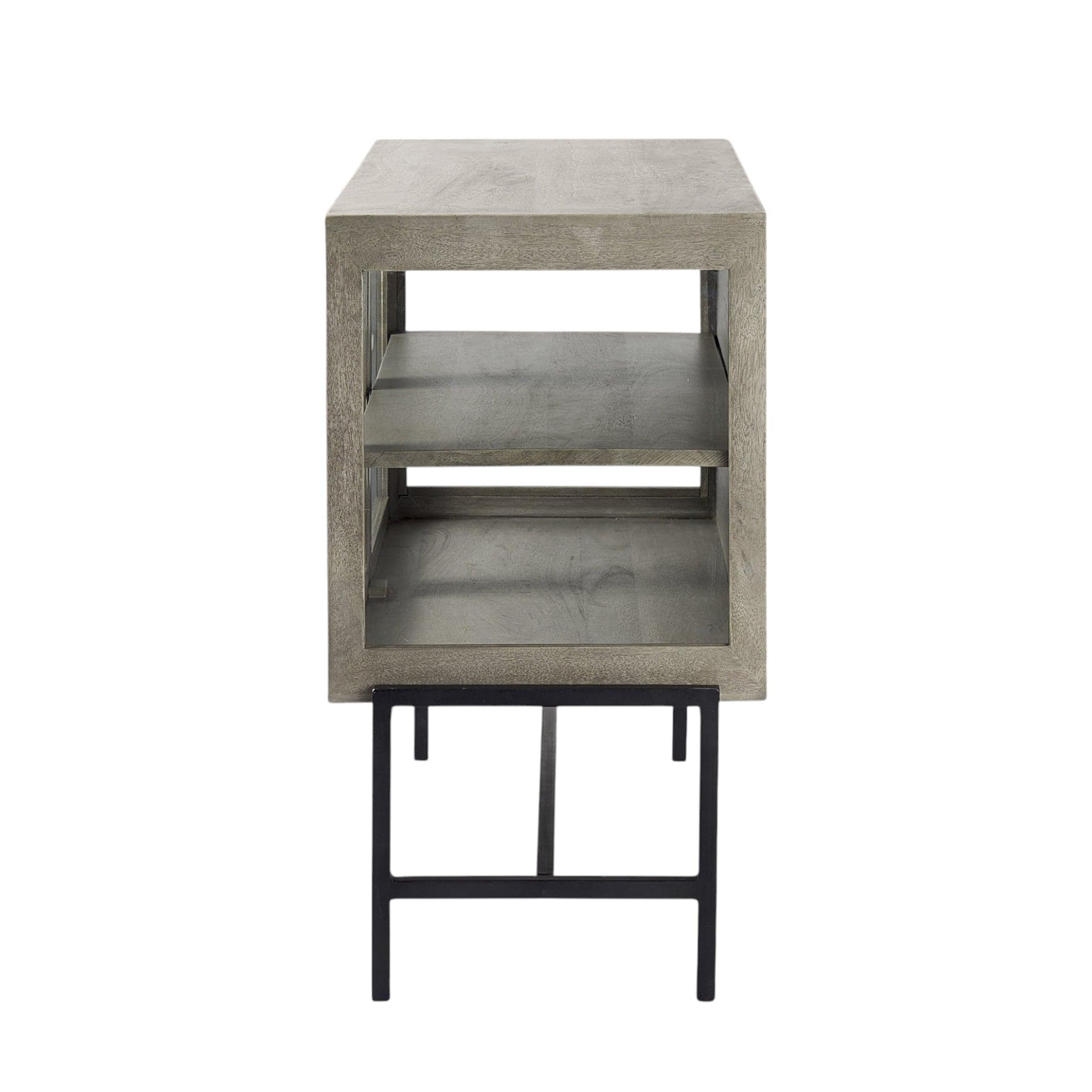 Rustic Dark Gray Two Door Shadowbox Cabinet - Homeroots