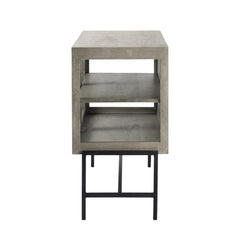 Rustic Dark Gray Two Door Shadowbox Cabinet - Homeroots