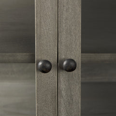 Rustic Dark Gray Two Door Shadowbox Cabinet - Homeroots