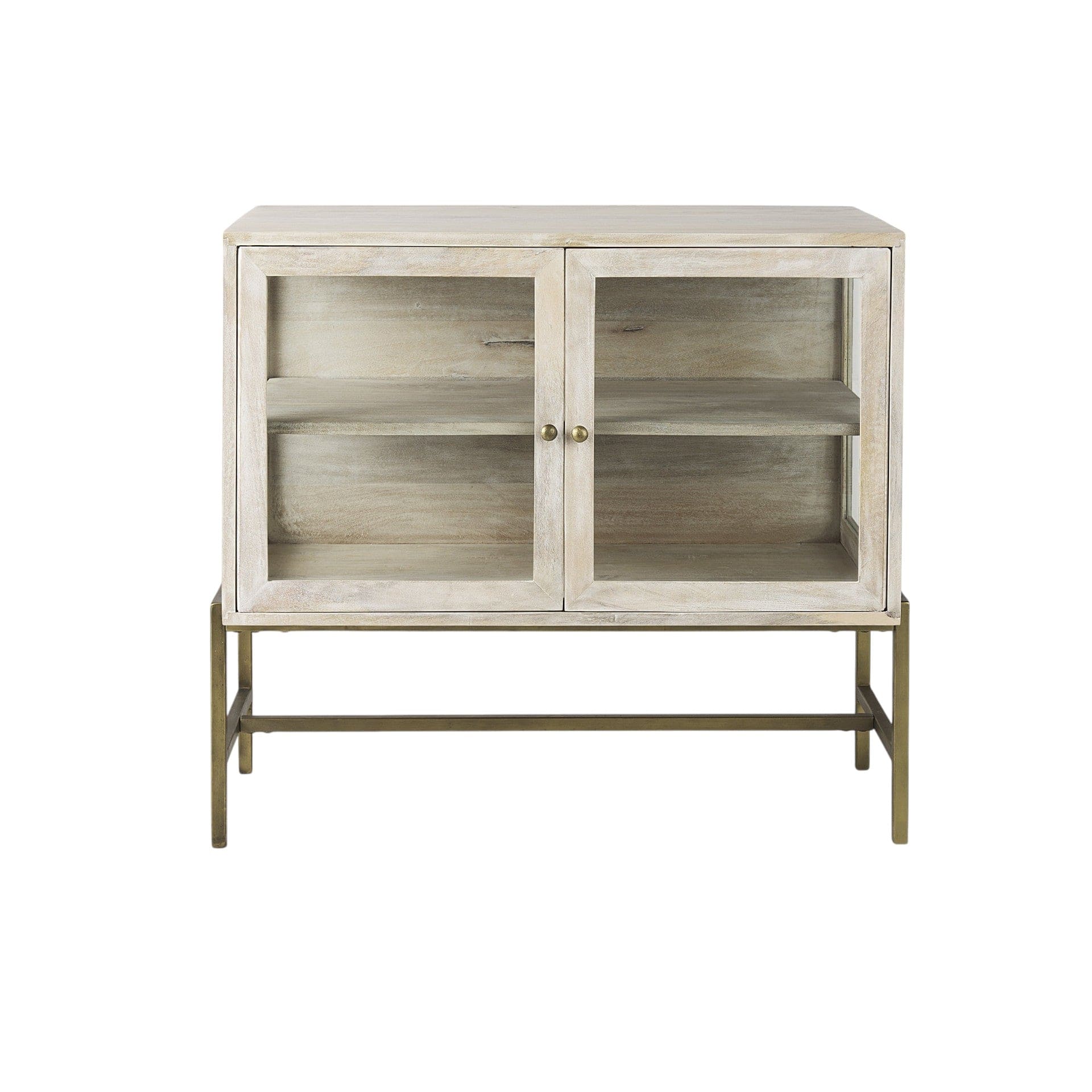 Rustic White Two Door Shadowbox Cabinet - Homeroots