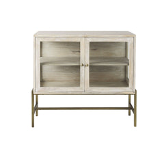 Rustic White Two Door Shadowbox Cabinet - Homeroots