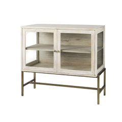 Rustic White Two Door Shadowbox Cabinet - Homeroots