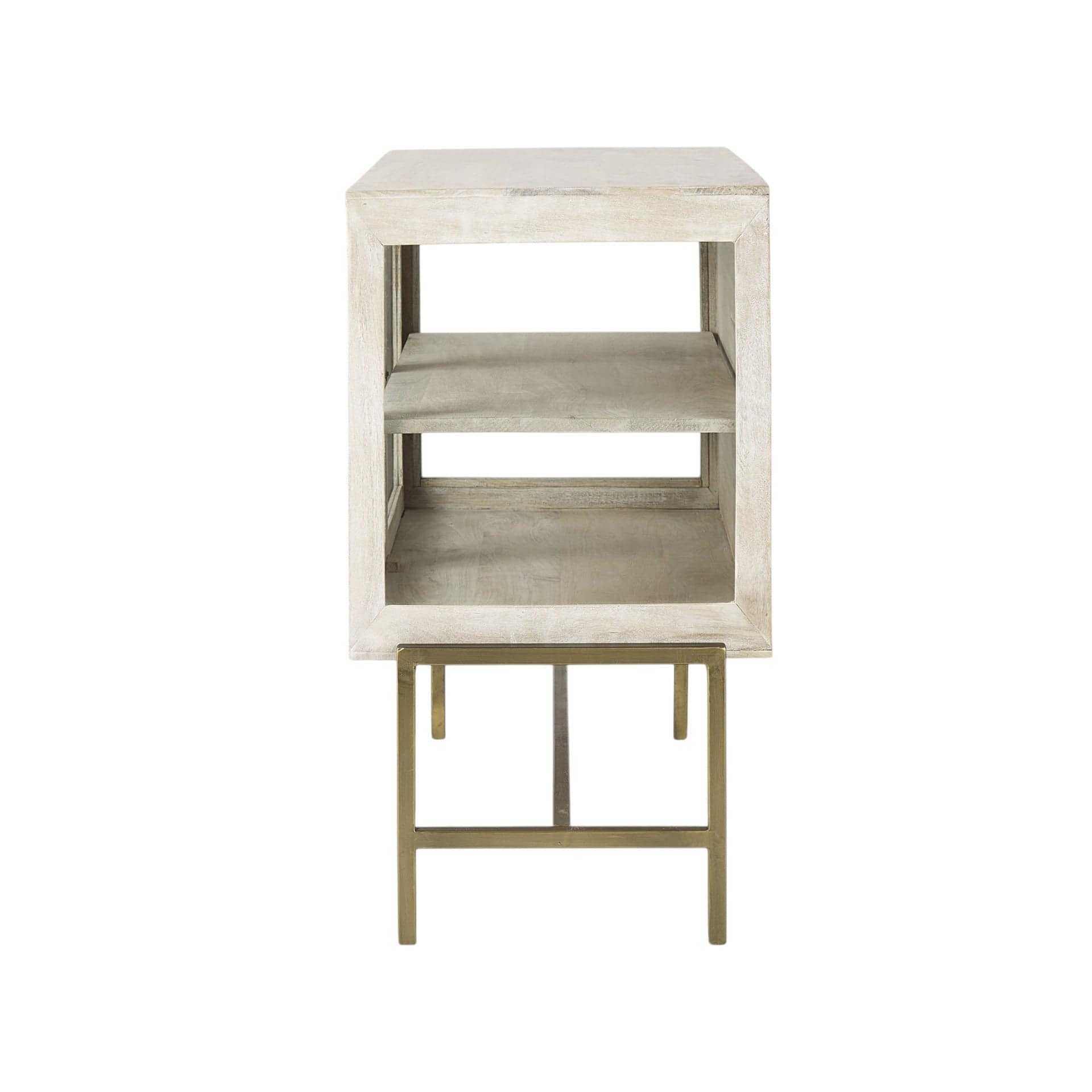 Rustic White Two Door Shadowbox Cabinet - Homeroots