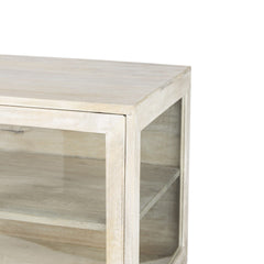 Rustic White Two Door Shadowbox Cabinet - Homeroots