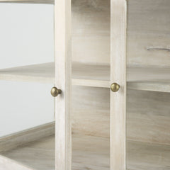 Rustic White Two Door Shadowbox Cabinet - Homeroots