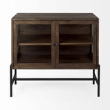 Rustic Dark Brown Two Door Shadowbox Cabinet - Homeroots - Flyclothing LLC