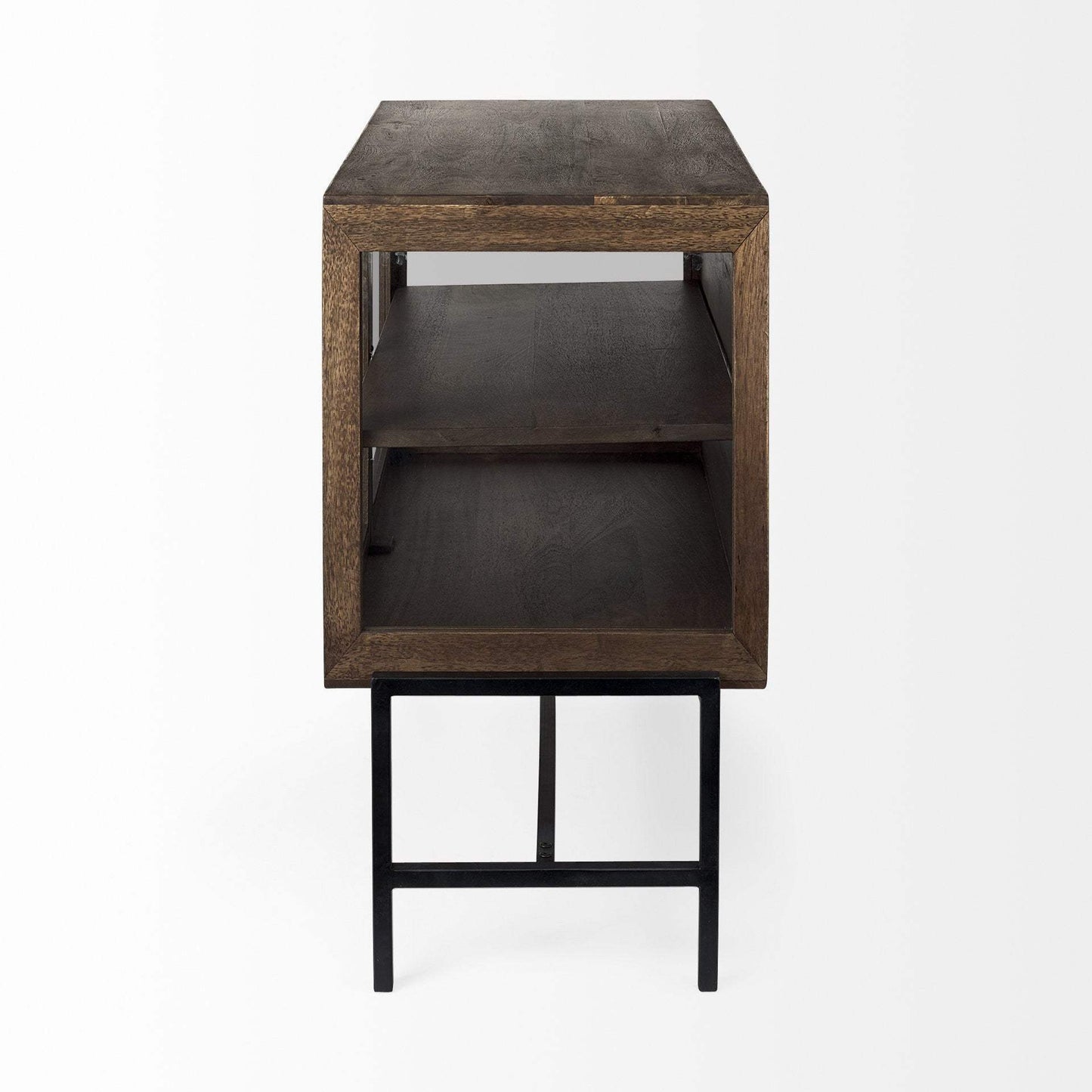 Rustic Dark Brown Two Door Shadowbox Cabinet - Homeroots - Flyclothing LLC