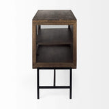 Rustic Dark Brown Two Door Shadowbox Cabinet - Homeroots - Flyclothing LLC
