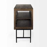 Rustic Dark Brown Two Door Shadowbox Cabinet - Homeroots