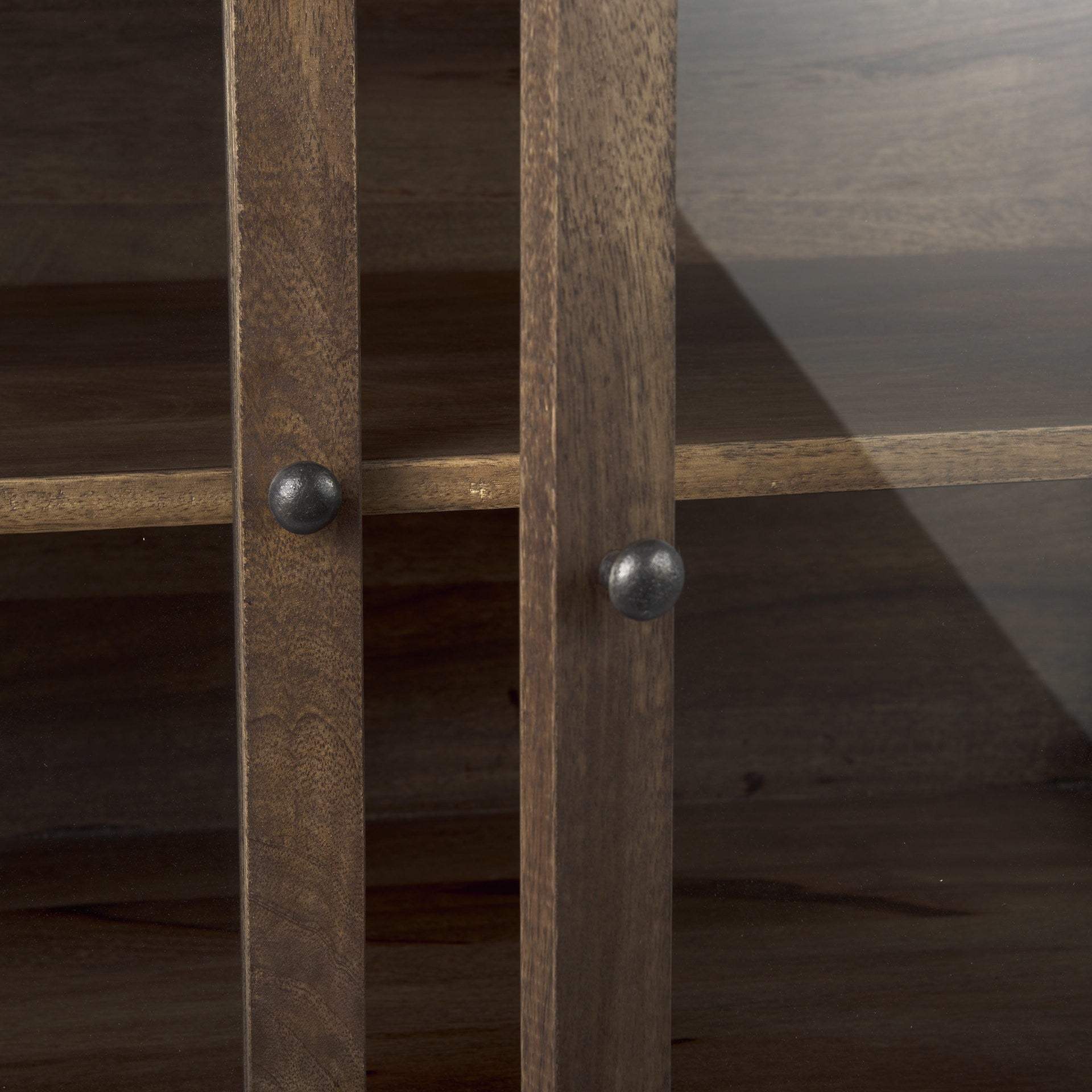 Rustic Dark Brown Two Door Shadowbox Cabinet - Homeroots - Flyclothing LLC