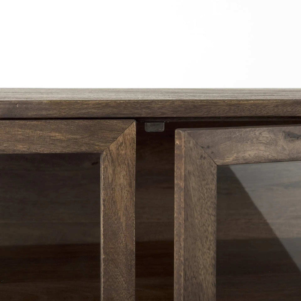 Rustic Dark Brown Two Door Shadowbox Cabinet - Homeroots - Flyclothing LLC