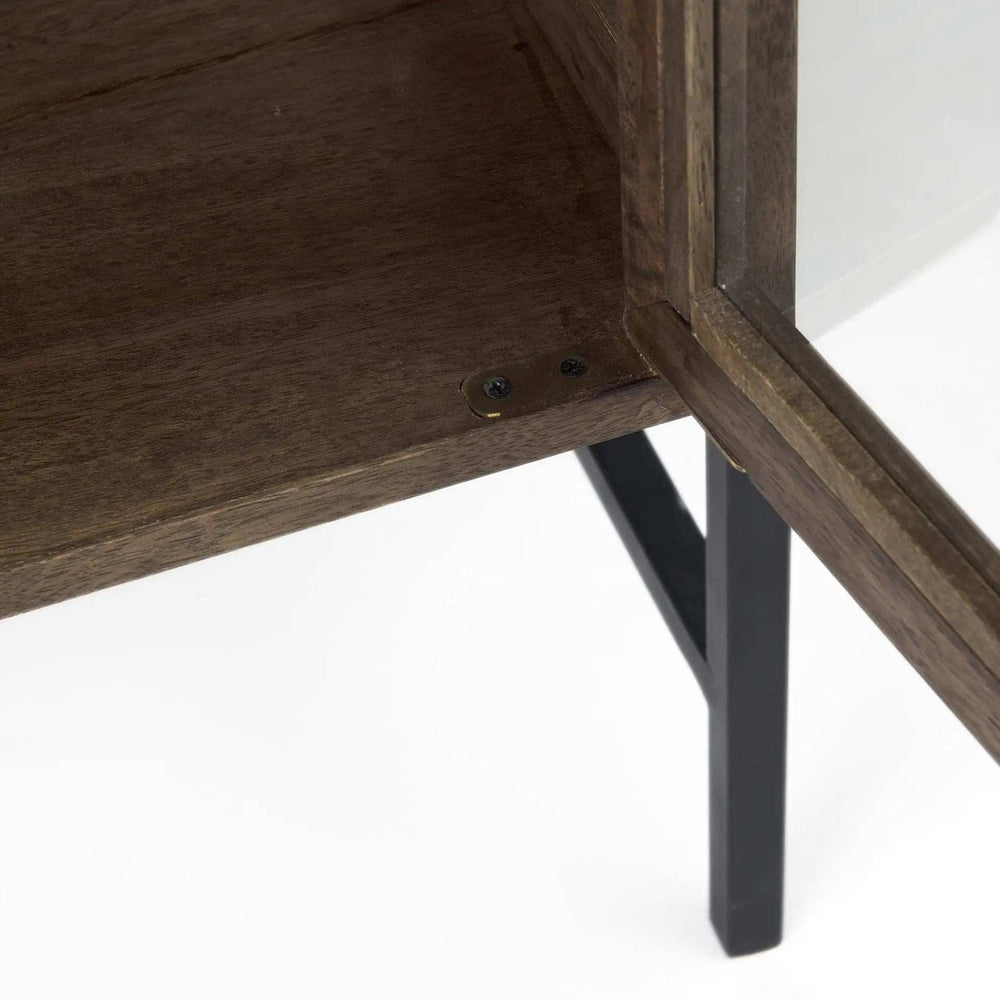 Rustic Dark Brown Two Door Shadowbox Cabinet - Homeroots - Flyclothing LLC