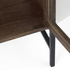 Rustic Dark Brown Two Door Shadowbox Cabinet - Homeroots