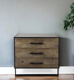 20" Black Accent Cabinet With Three Drawers - Homeroots