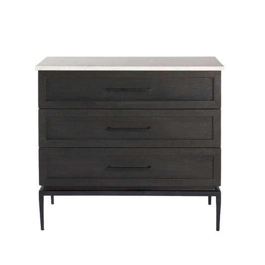 Updated Rustic Dark And Light Marble Top Dresser - Homeroots