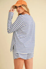 Aemi+Co Drawstring Contrast Striped Shorts - Trendsi - Flyclothing LLC