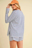 Aemi+Co Drawstring Contrast Striped Shorts - Trendsi - Flyclothing LLC