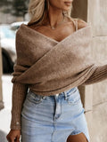 Long Sleeve Cropped Knit Top - Trendsi