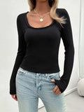 Lace Detail Scoop Neck Long Sleeve T-Shirt - Trendsi - Flyclothing LLC