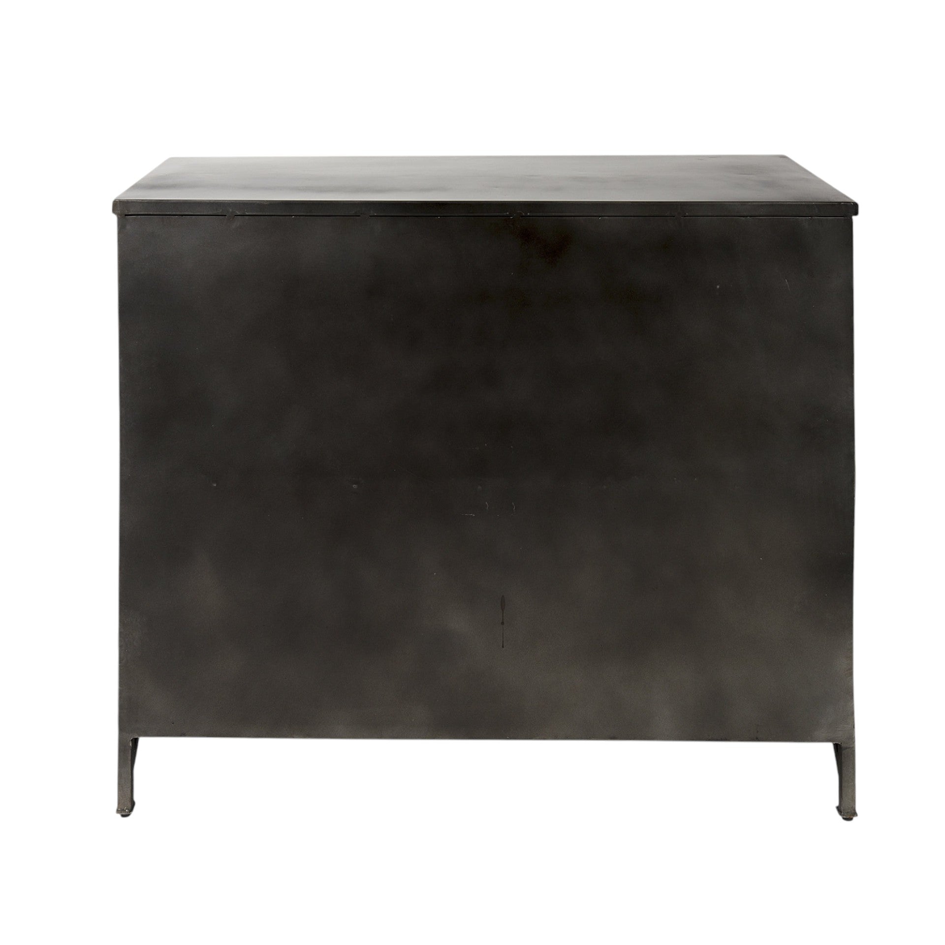 Rustic Black Metal Cabinet With Glass Doors