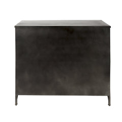 Rustic Black Metal Cabinet With Glass Doors