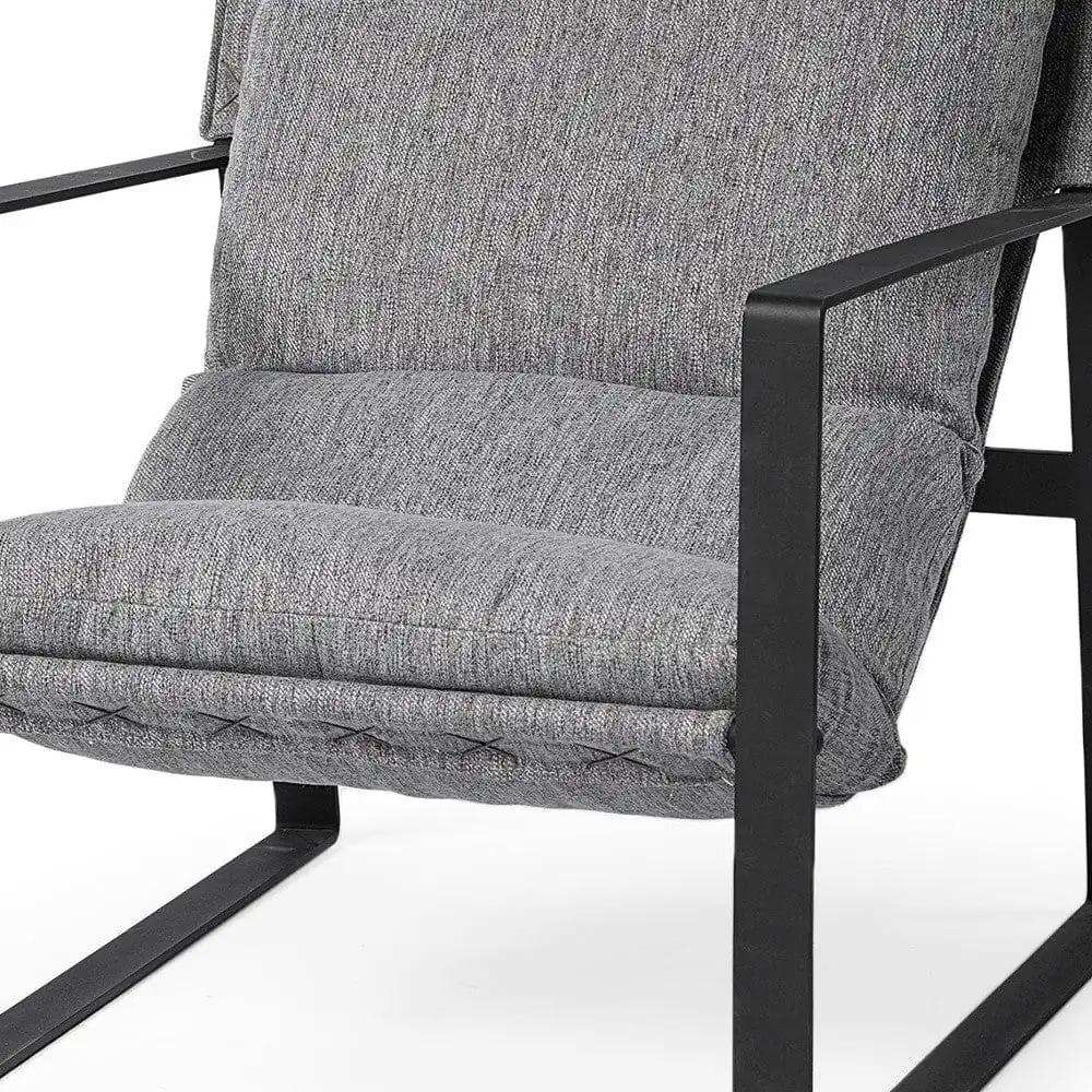 Stone Gray And Black Metal Sling Chair - Homeroots - Flyclothing LLC