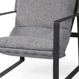 Stone Gray And Black Metal Sling Chair - Homeroots - Flyclothing LLC