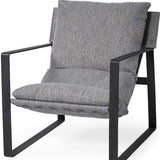 Stone Gray And Black Metal Sling Chair - Homeroots - Flyclothing LLC