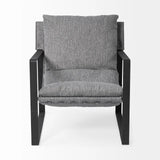 Stone Gray And Black Metal Sling Chair - Homeroots