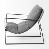 Stone Gray And Black Metal Sling Chair - Homeroots