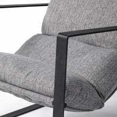 Stone Gray And Black Metal Sling Chair