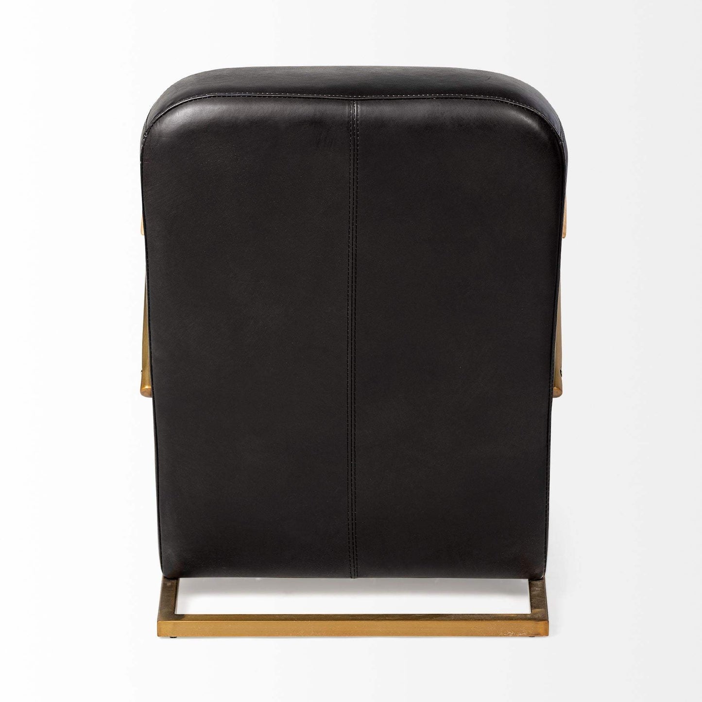 36" Black And Gold Leather Lounge Chair - Homeroots - Flyclothing LLC