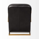 36" Black And Gold Leather Lounge Chair - Homeroots - Flyclothing LLC