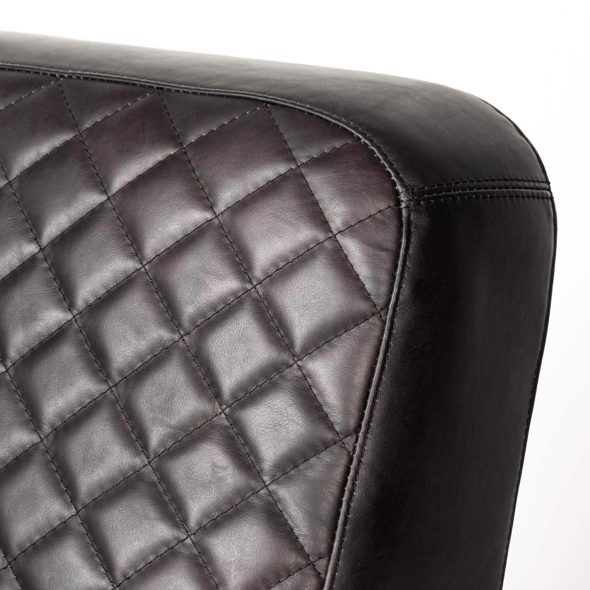 36" Black And Gold Leather Lounge Chair - Homeroots - Flyclothing LLC