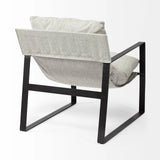 35" Gray And Black Fabric Lounge Chair - Homeroots