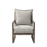32" Ash Gray And Brown Fabric Arm Chair - Homeroots - Flyclothing LLC