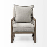 32" Ash Gray And Brown Fabric Arm Chair - Homeroots - Flyclothing LLC