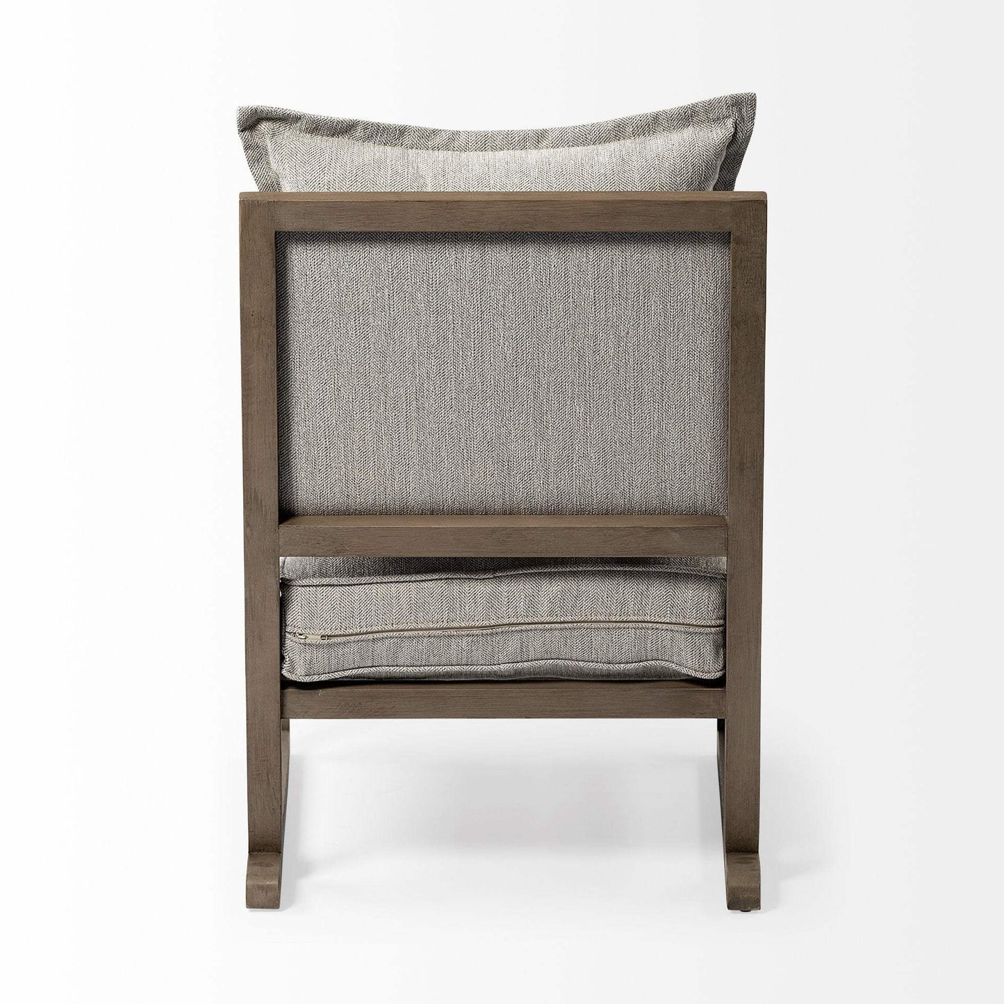 32" Ash Gray And Brown Fabric Arm Chair - Homeroots - Flyclothing LLC