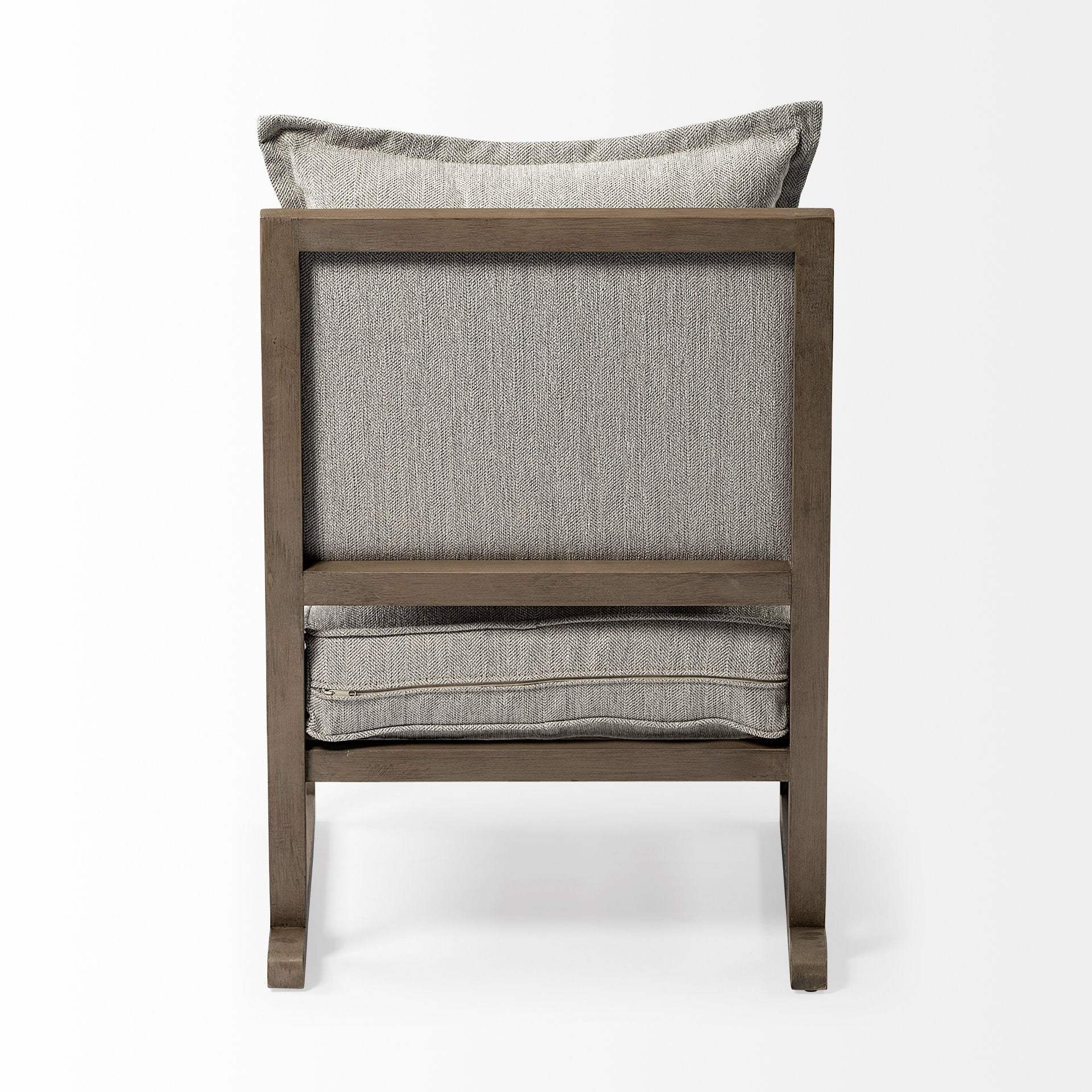 32" Ash Gray And Brown Fabric Arm Chair - Homeroots - Flyclothing LLC
