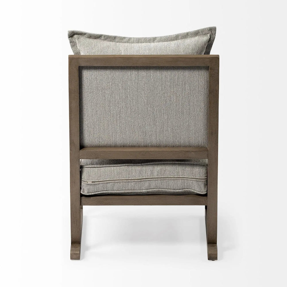 32" Ash Gray And Brown Fabric Arm Chair - Homeroots
