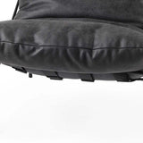 Black Faux Leather Contemporary Metal Chair - Homeroots - Flyclothing LLC