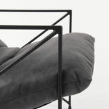 Black Faux Leather Contemporary Metal Chair - Homeroots - Flyclothing LLC