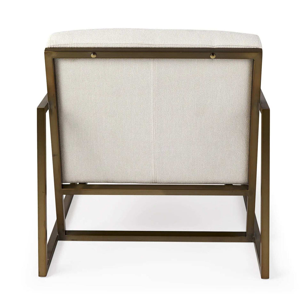 Geo Modern Cream And Gold Accent Or Side Chair - Homeroots - Flyclothing LLC