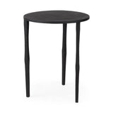 20" Black Iron Round End Table - Homeroots