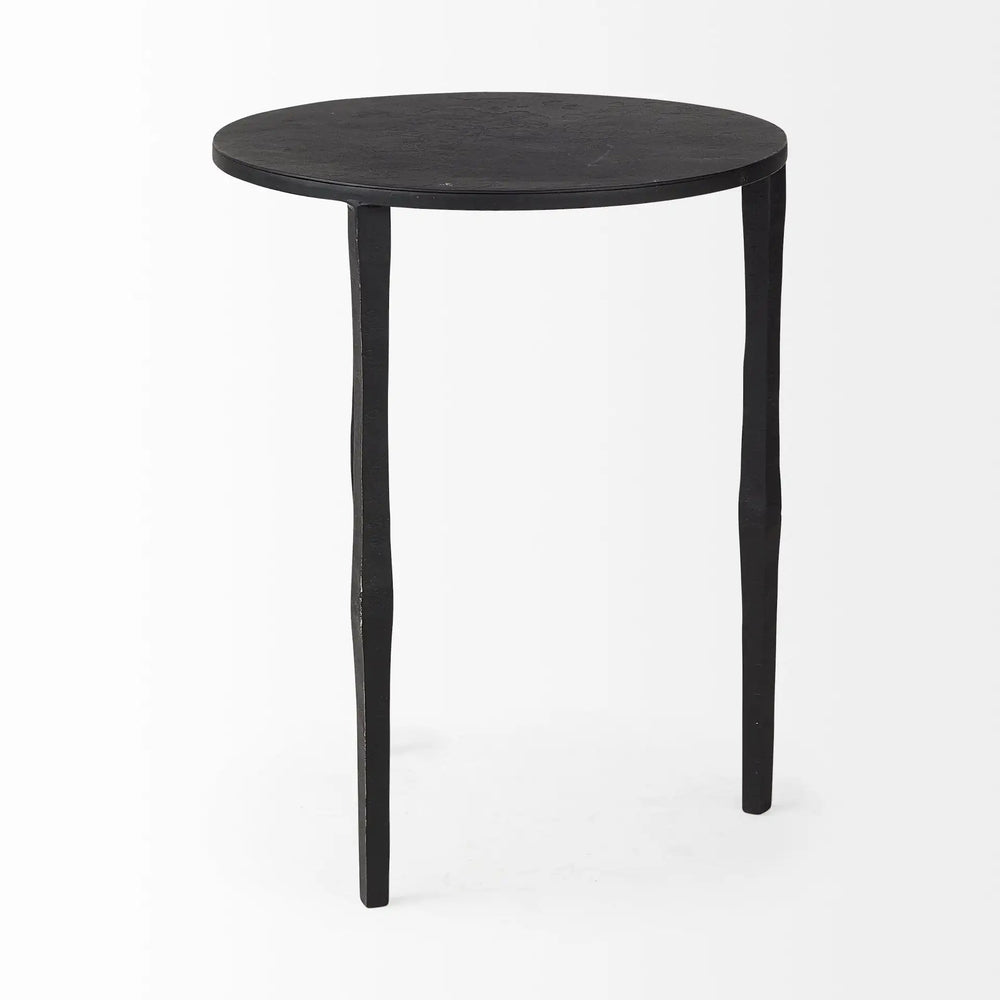 20" Black Iron Round End Table - Homeroots - Flyclothing LLC