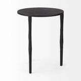 20" Black Iron Round End Table - Homeroots