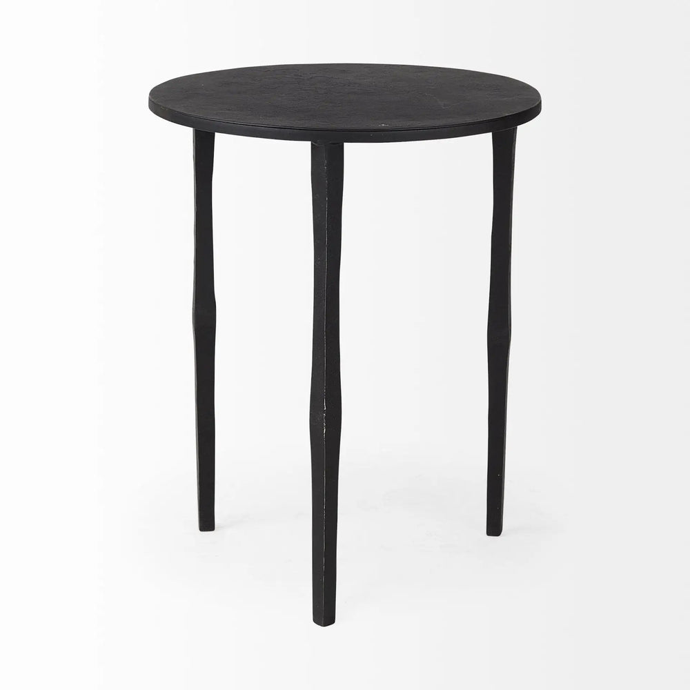 20" Black Iron Round End Table - Homeroots - Flyclothing LLC