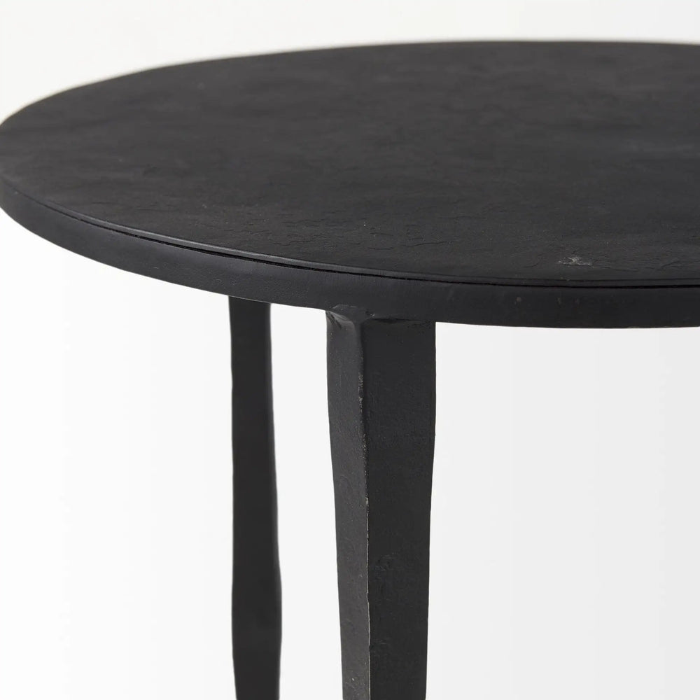 20" Black Iron Round End Table - Homeroots - Flyclothing LLC